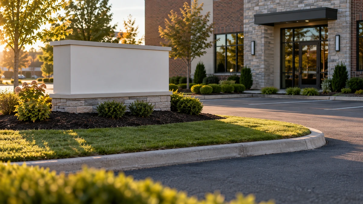 A freshly mown front lawn with clean stripes in front of a single story home in Pickerington